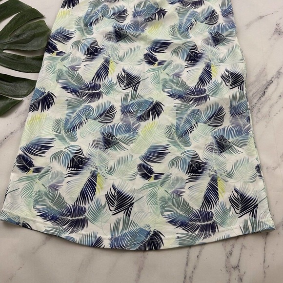 Carve Designs Tropical Leaf Print Shift Dress Size XS Blue Green Pockets Strappy - Picture 10 of 11